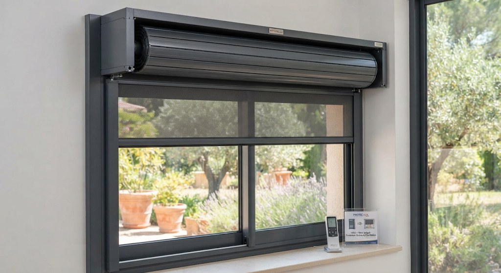 Volet roulant aluminium avec store intégré monobloc et télécommande — installation Paris et 93 — réparateur volet roulant, dépannage, réparation, motorisation, Île-de-France — Paris 5e Quartier Latin, Paris 6e Saint-Germain-des-Prés, Paris 7e Invalides Tour Eiffel, Paris 8e Champs-Élysées